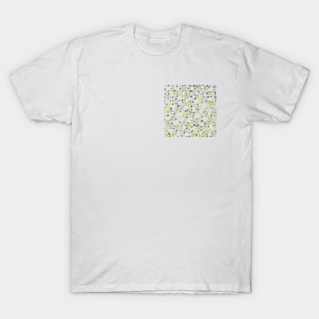 Broken Tiles Mosaic Pattern Grass Green Color Background GC-120-4 T-Shirt by GraphicCharms